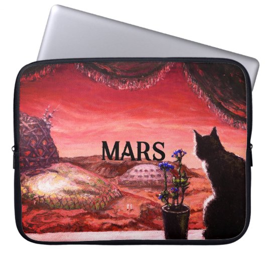 Eine ganz neue Welt - SciFi - Katze auf Mars Laptopschutzhülle (Vorderseite)