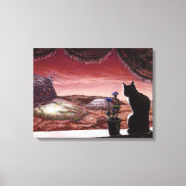 Eine ganz neue Welt - SciFi - Katze auf Mars Leinwanddruck