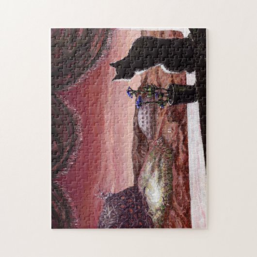 Eine ganz neue Welt - SciFi - Katze auf Mars Puzzle (Vertikal)