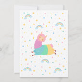Eine ganze Lama Fun Rainbow and Stars Birthday Par Einladung (Rückseite)