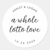 Eine ganze Lotto-Liebe für Hochzeitslotterie Runder Aufkleber (Vorderseite)