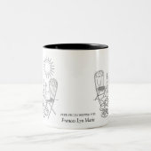 Eine Garten-Teeparty mit schlafender Katze Tasse (Mittel)