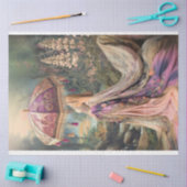 Eine Gartengala, Frau mit Sonnenschirm Seidenpapier (Basteln)