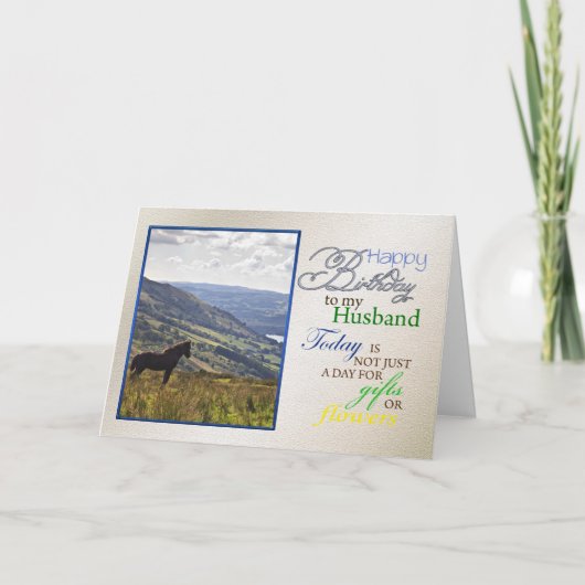 Eine Geburtstagskarte für den Ehemann. Karte (Vorderseite)