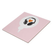 Eine Gedankenblase mit einem Herzen und Kopfhörern Fliese (Seite)