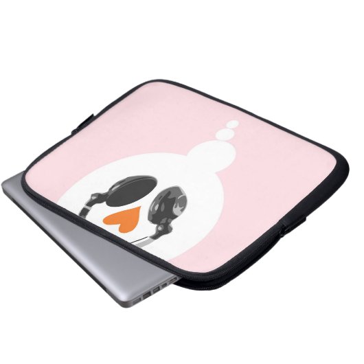 Eine Gedankenblase mit einem Herzen und Kopfhörern Laptopschutzhülle (Vorne Knopf)