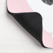 Eine Gedankenblase mit einem Herzen und Kopfhörern Mousepad (Ecke)