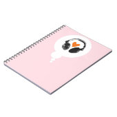 Eine Gedankenblase mit einem Herzen und Kopfhörern Notizblock (Linke Seite)