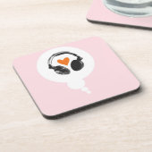 Eine Gedankenblase mit einem Herzen und Kopfhörern Untersetzer (Linke Seite)