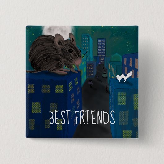 Eine geistige Maus- und Katzenjagd Button (Vorderseite)