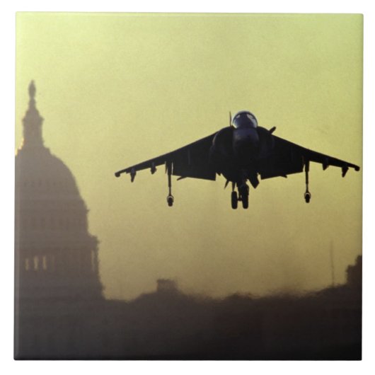 Eine Geländeläuferjet-Landung auf dem Mall an der Fliese (Vorderseite)