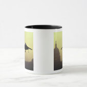 Eine Geländeläuferjet-Landung auf dem Mall an der Tasse (Zentrum)