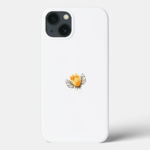 eine gelbe Blume mit Blätter auf weißem Hintergrun Case-Mate iPhone Hülle