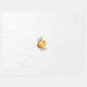 eine gelbe Blume mit Blätter auf weißem Hintergrun Fleecedecke (Vorderseite (Horizontal))