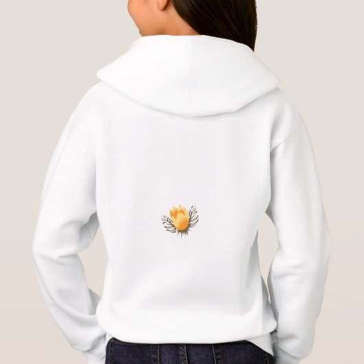 eine gelbe Blume mit Blätter auf weißem Hintergrun Hoodie (Rückseite)