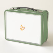 eine gelbe Blume mit Blätter auf weißem Hintergrun Metall Brotdose (Rückseite)