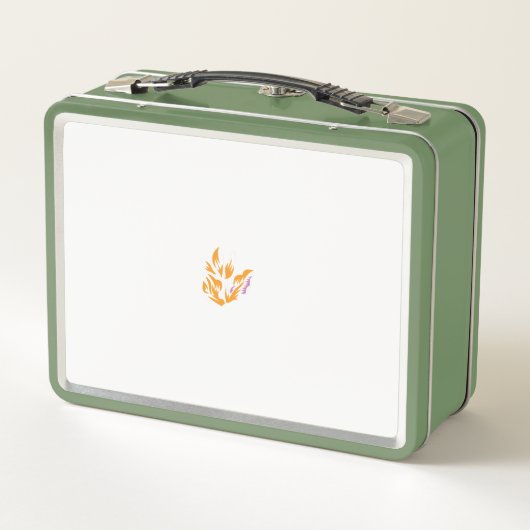 eine gelbe Blume mit Blätter auf weißem Hintergrun Metall Brotdose (Rückseite)