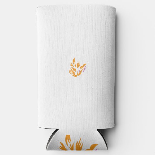 eine gelbe Blume mit Blätter auf weißem Hintergrun Selters Dosenkühler (Vorderseite)