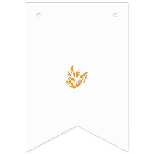 eine gelbe Blume mit Blätter auf weißem Hintergrun Wimpelkette (Dritte Fahne)