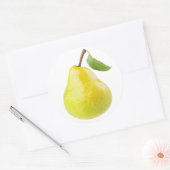 Eine gelbe grüne Birne Runder Aufkleber (Umschlag)