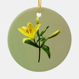Eine gelbe Lilie Keramik Ornament