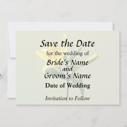 Eine gelbe Lilie Save The Date (Vorderseite)