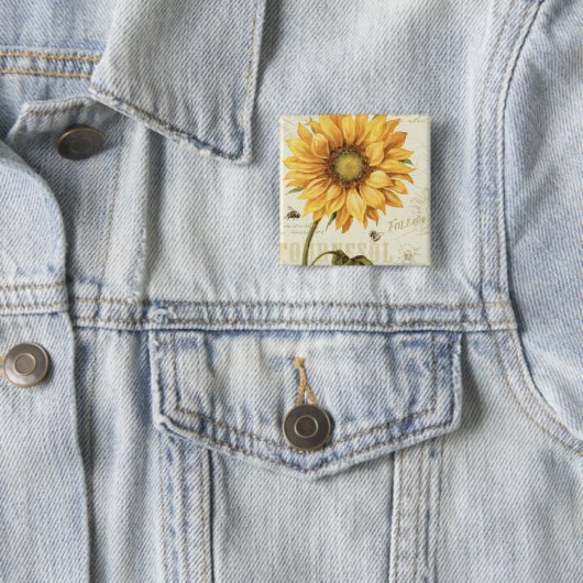 Eine gelbe Sonnenblume Button (Beispiel)