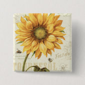 Eine gelbe Sonnenblume Button (Vorderseite)