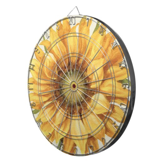 Eine gelbe Sonnenblume Dartscheibe (Vorderseite rechts)