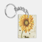 Eine gelbe Sonnenblume Schlüsselanhänger (Vorderseite links)