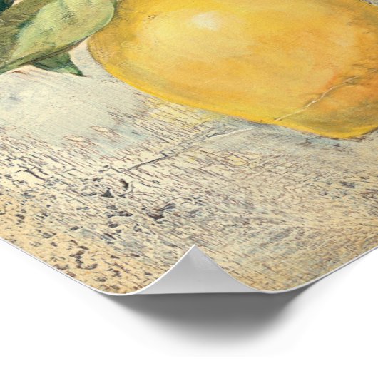 Eine gelbe Zitronenfrucht Poster (Ecke)