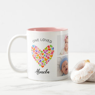 Eine geliebte Abuela Vier-Foto-Collage Zweifarbige Tasse
