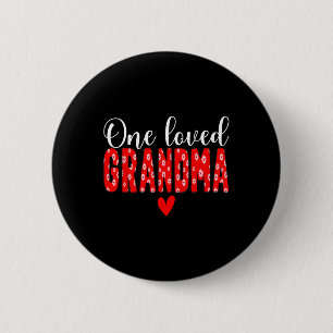 Eine geliebte Oma-Blume Frohen Valentinstag Nachtf Button