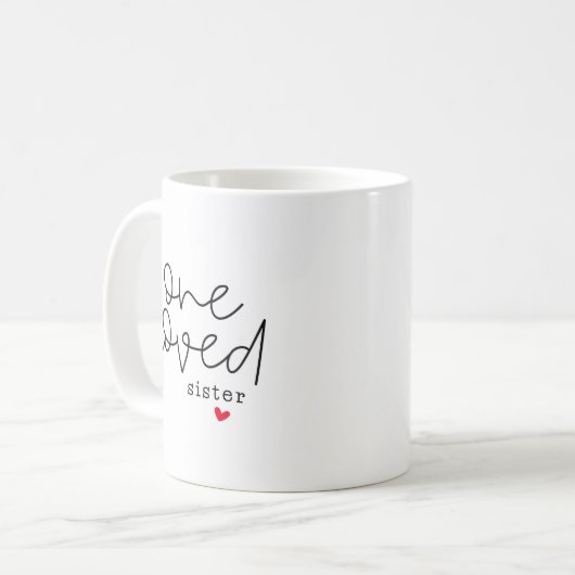 Eine geliebte Schwester Kaffeetasse (Vorderseite Links)