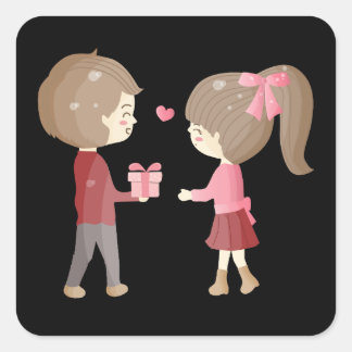 Eine gemeinsame Reise ❤️ Quadratischer Aufkleber