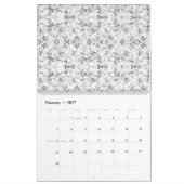 Eine gemusterte, optisch ansprechende, weiße und s kalender (Feb 2027)