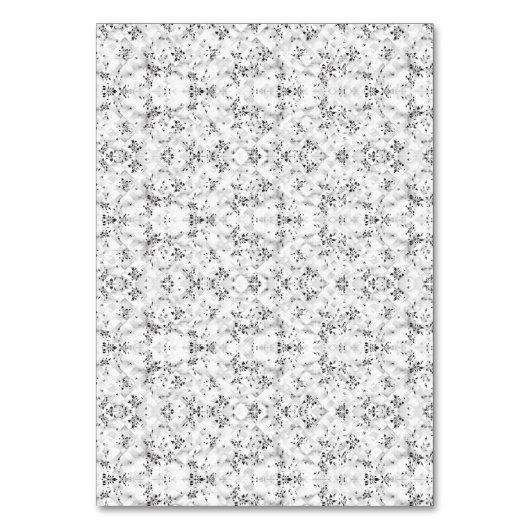 Eine gemusterte, optisch ansprechende, weiße und s tischnummer (Vorderseite)