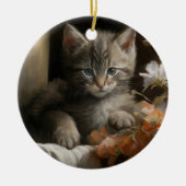 Eine gemütliche Ecke Tabby Kitten Keramik Ornament (Vorne)
