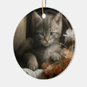 Eine gemütliche Ecke Tabby Kitten Keramik Ornament (Links)