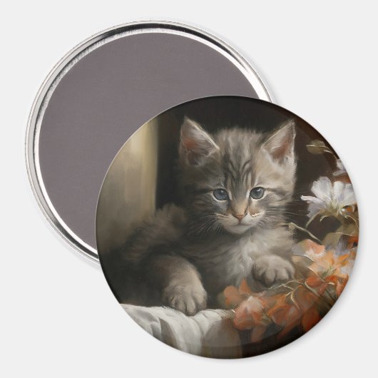 Eine gemütliche Ecke Tabby Kitten Magnet (Vorderseite/Rückseite)