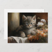 Eine gemütliche Ecke Tabby Kitten Postkarte (Vorne/Hinten)