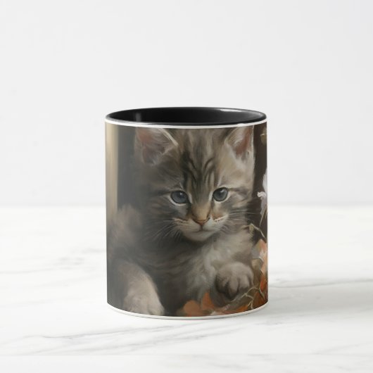 Eine gemütliche Ecke Tabby Kitten Tasse (Zentrum)