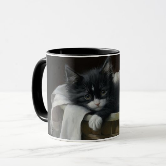 Eine gemütliche Kätzchen Tasse (Vorderseite Links)