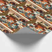 Eine gemütliche Weihnachtsfamilie - Ansammlung Geschenkpapier (Ecke)
