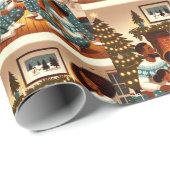 Eine gemütliche Weihnachtsfamilie - Ansammlung Geschenkpapier (Rolleneckpunkt)