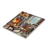 Eine gemütliche Winterlandschaft am Kamin Fliese (Seite)