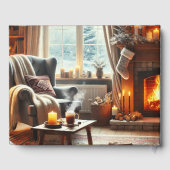 Eine gemütliche Winterlandschaft am Kamin Gästebuch (Rückseite)