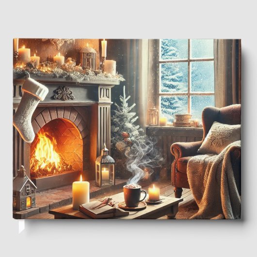 Eine gemütliche Winterlandschaft am Kamin Gästebuch (Vorderseite)