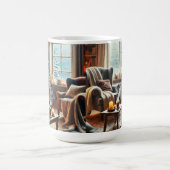 Eine gemütliche Winterlandschaft am Kamin Kaffeetasse (Mittel)
