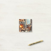 Eine gemütliche Winterlandschaft am Kamin Post-it Klebezettel (Auf Schreibtisch)